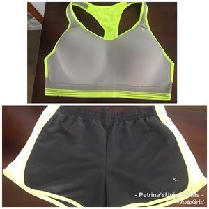 Danskin now athletic bra and shorts
